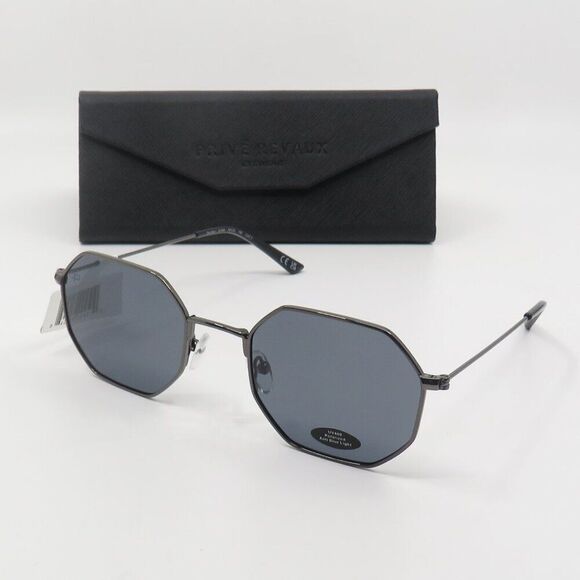 Prive Revaux Sunglasses Polarized New The Heat Gunmetal/Grey Hexagonal - Picture 1 of 10